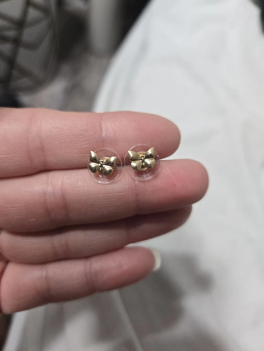Women's Butterfly Small Gold Tone Stud Earrings